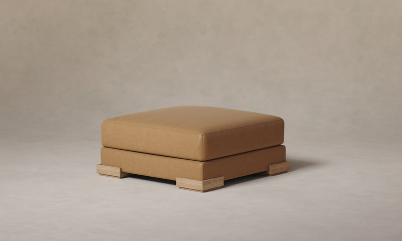 The Blair Ottoman - Costa Leather Nutmeg