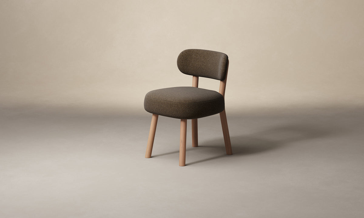 The Jane Dining Chair - Italian Brushed Wool Cocoa
