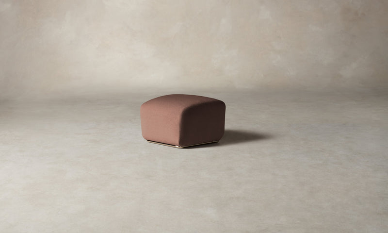 The Miles Ottoman - Marled Alpaca Velvet Molasses