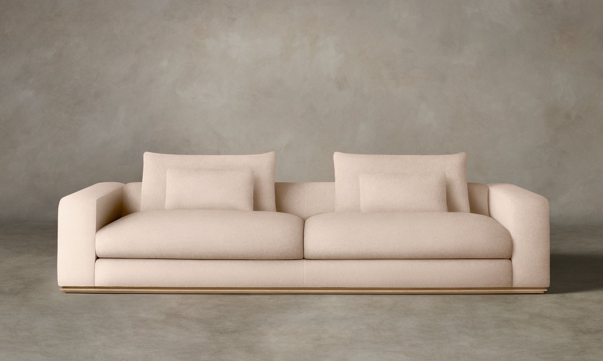 The Nicola Sofa - Marled Alpaca Velvet Rosette