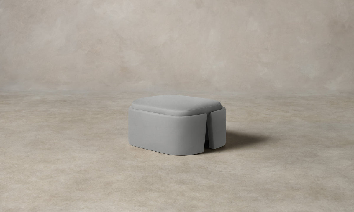 The Separa Ottoman - Performance Woven Chenille Steel