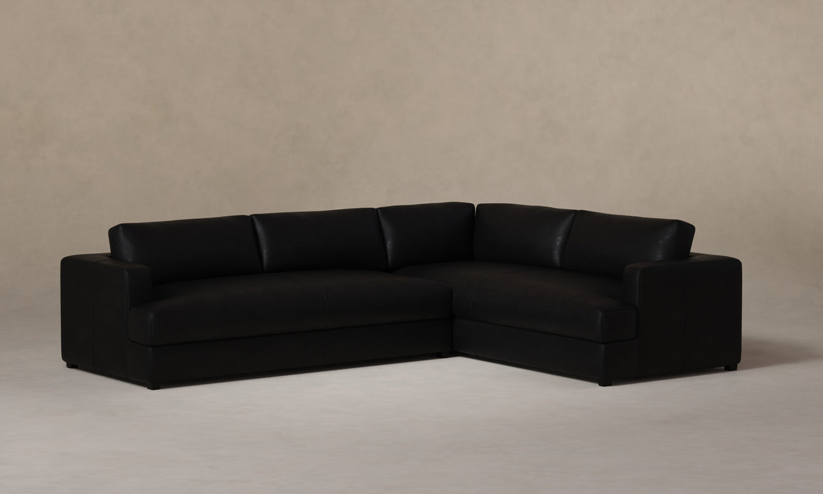 The Varick Sectional - Pebbled Leather Ink
