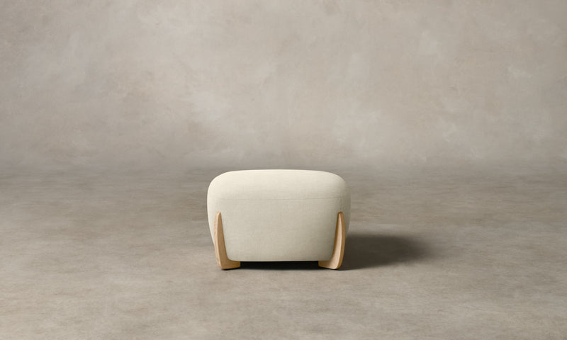 The Vera Ottoman - Marled Alpaca Velvet Porcelain