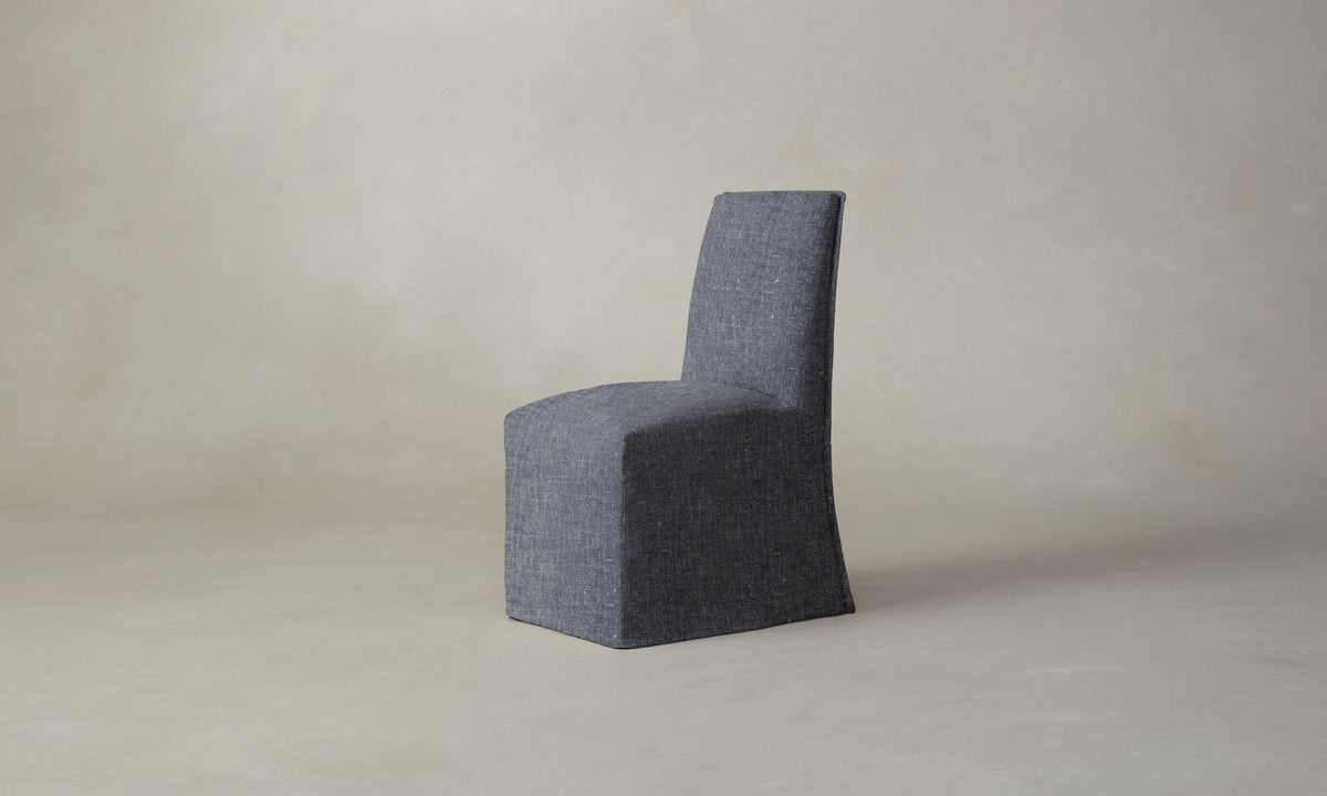 The Beacon Dining Chair - Heritage Belgian Linen Lake