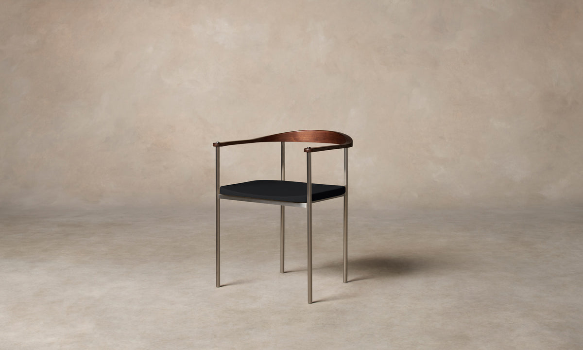 The Calder Dining Armchair - Ardennes Leather Atlantic