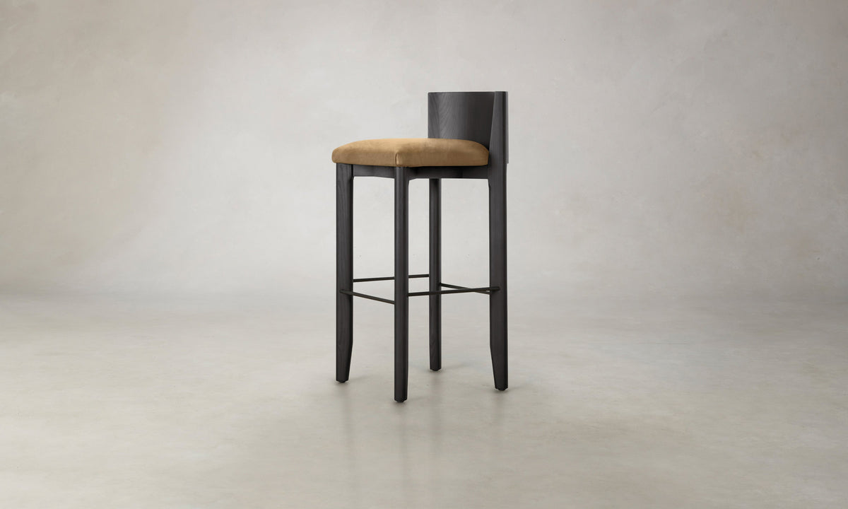 The Delancey Bar & Counter Stool - Nubuck Leather Rye