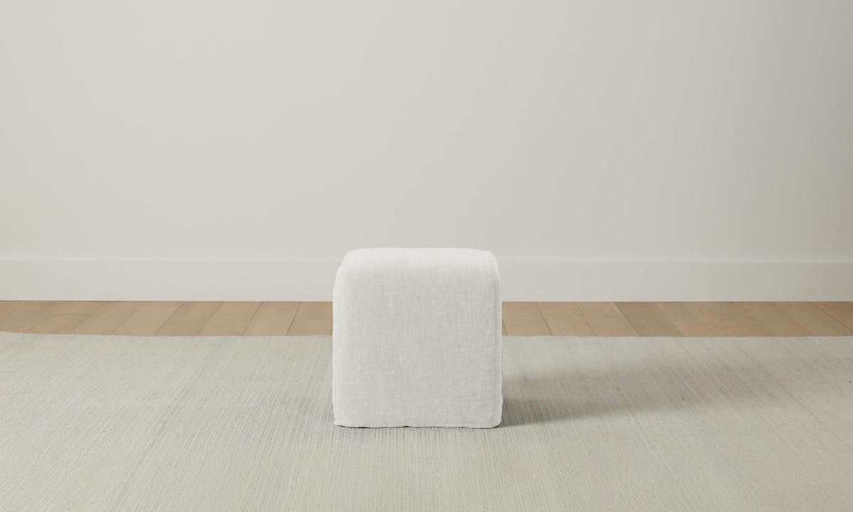 The Franklin Ottoman - Performance Woven Chenille Lace