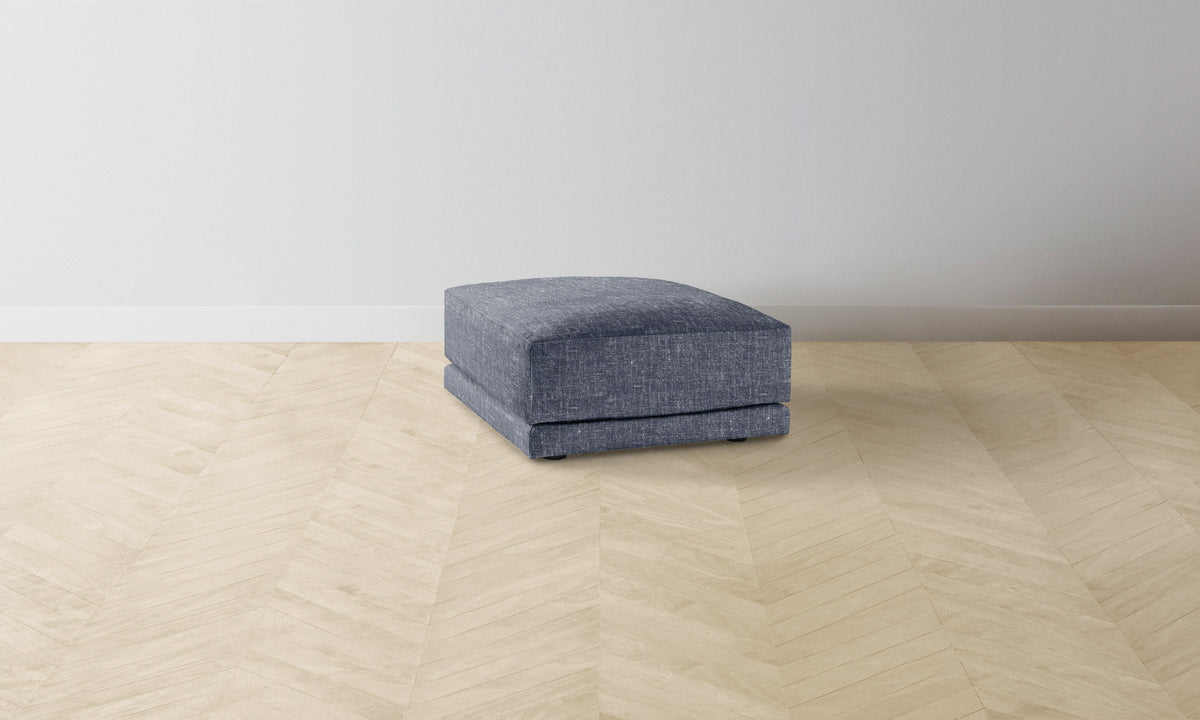 The Jones Ottoman - Heritage Belgian Linen Lake