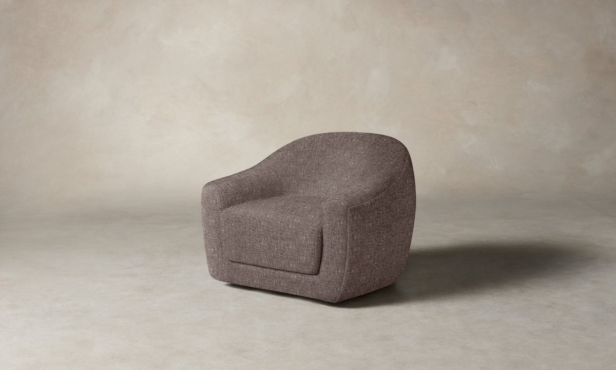 The Oliver Swivel Chair - Heritage Belgian Linen Carob