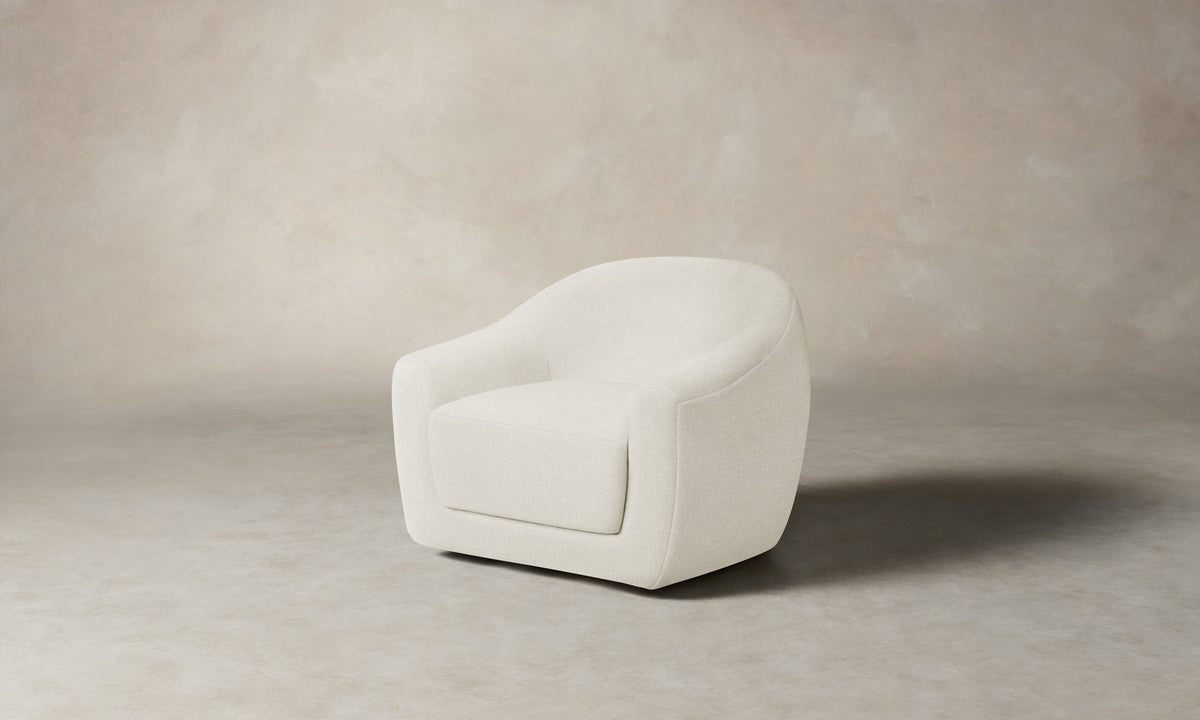 The Oliver Swivel Chair - Heritage Belgian Linen Egret