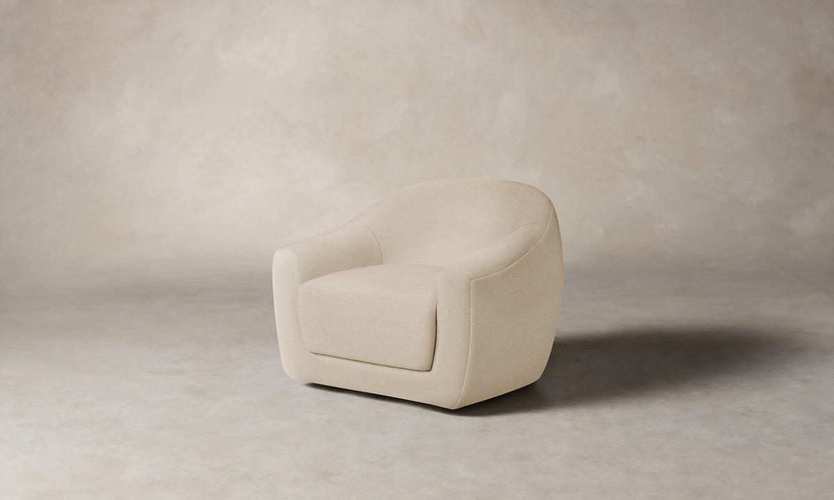 The Oliver Swivel Chair - Heritage Belgian Linen Husk
