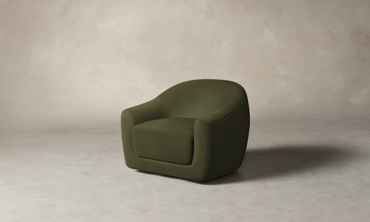 The Oliver Swivel Chair - Performance Velvet Olive