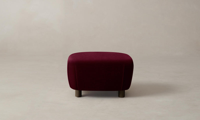 The Perry Ottoman - Mohair Crimson